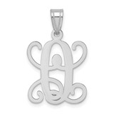 Image of Sterling Silver Rhodium-plated Letter O Initial Pendant XNA518SS/O