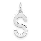 Image of Sterling Silver Rhodium-plated Letter S Initial Charm XNA1336SS/S