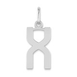 Image of Sterling Silver Rhodium-plated Letter X Initial Charm XNA1336SS/X