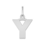 Image of Sterling Silver Rhodium-plated Letter Y Initial Charm XNA1337SS/Y