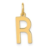 Image of Sterling Silver Rhodium-plated Letter R Initial Charm XNA1336GP/R