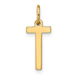 Image of Sterling Silver Rhodium-plated Letter T Initial Charm XNA1336GP/T