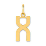 Image of Sterling Silver Rhodium-plated Letter X Initial Charm XNA1336GP/X