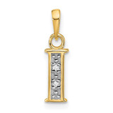 Image of 14K Yellow Gold with Rhodium Diamond Letter I Initial Pendant YC1541I