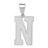 Image of Sterling Silver Letter N Initial Pendant