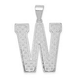 Image of Sterling Silver Letter W Initial Pendant