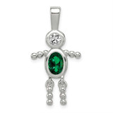 Image of Sterling Silver CZ & May Glass Boy Pendant