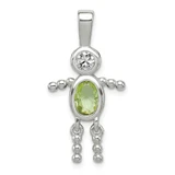 Image of Sterling Silver CZ & August Glass Boy Pendant