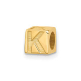 Image of 14k Yellow Gold Alphabet Bead Letter K Charm