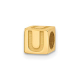 Image of 14k Yellow Gold Alphabet Bead Letter U Charm