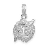 Image of Sterling Silver Polished 3D Pisces Zodiac Pendant