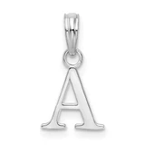 Image of Sterling Silver Polished Block Initial -A- Pendant