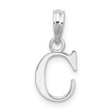Image of Sterling Silver Polished Block Initial -C- Pendant