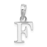 Image of Sterling Silver Polished Block Initial -F- Pendant