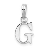Image of Sterling Silver Polished Block Initial -G- Pendant