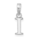 Image of Sterling Silver Polished Block Initial -I- Pendant