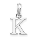 Image of Sterling Silver Polished Block Initial -K- Pendant