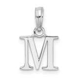 Image of Sterling Silver Polished Block Initial -M- Pendant