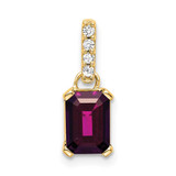 Image of 14K Yellow Gold Rhodolite Garnet and Diamond Pendant