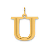 Image of 10k Yellow Gold Polished Etched Letter U Initial Pendant