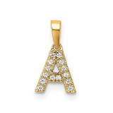 Image of 10k Yellow Gold Diamond Letter A Initial with Bail Pendant