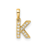 Image of 10k Yellow Gold Diamond Letter K Initial with Bail Pendant