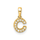 Image of 14K Yellow Gold Diamond Letter C Initial with Bail Pendant
