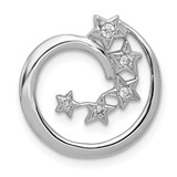 Image of 14k White Gold Diamond Stars Chain Slide Pendant