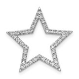 Image of 14k White Gold Large Diamond Star Chain Slide Pendant