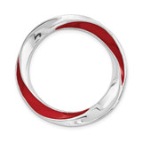 Image of Sterling Silver Stackable Expressions Medium Red Enameled Chain Slide Pendant