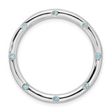 Image of Sterling Silver Stackable Expressions Large Polished Blue Topaz Chain Slide Pendant