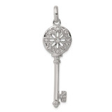 Image of Sterling Silver CZ Key Pendant
