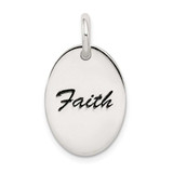 Image of Sterling Silver Polished Enamel Faith Pendant