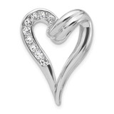 Image of Sterling Silver CZ Heart Shape Fancy Slide Pendant
