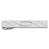 Image of Kelly Waters Rhodium-plated with Criss Cross and Oval Center Tie Bar