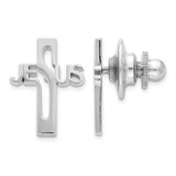 Image of Sterling Silver Rhodium-plated Jesus Cross Tie Tac