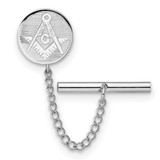 Image of Kelly Waters Rhodium-plated Masonic Tie Tac with Safety Chain