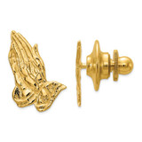 Image of 14K Yellow Gold Praying Hands Tie Tac
