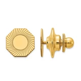 Image of 14K Yellow Gold Mens Grooved Design Tie Tac