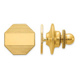 Image of 14K Yellow Gold Mens Octagonal Grooved Tie Tac