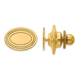 Image of 14K Yellow Gold Mens Oval w/ Line Design Tie Tac
