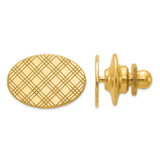 Image of 14K Yellow Gold Mens Checkered Pattern Oval Tie Tac