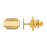 Image of 14K Yellow Gold Mens Rectangular Octagon w/Line Design Tie Tac