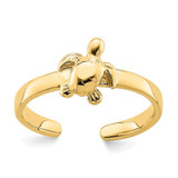 Image of 14K Yellow Gold Adjustable Sea Turtle Toe Ring