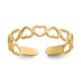 Image of 10k Yellow Gold Open Hearts Toe Ring