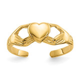 Image of 10k Yellow Gold Polished Claddagh Toe Ring