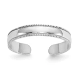 Image of 10k White Gold Mill Grain Adjustable Toe Ring