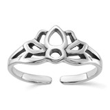 Image of Sterling Silver Antiqued Lotus Flower Toe Ring