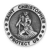 Image of Silver-tone ST. CHRISTOPHER PROTECT US Visor Clip