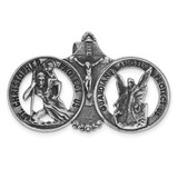 Image of Silver-tone St. Christopher and Guardian Angel Visor Clip